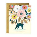 Floral Kitty Birthday Card